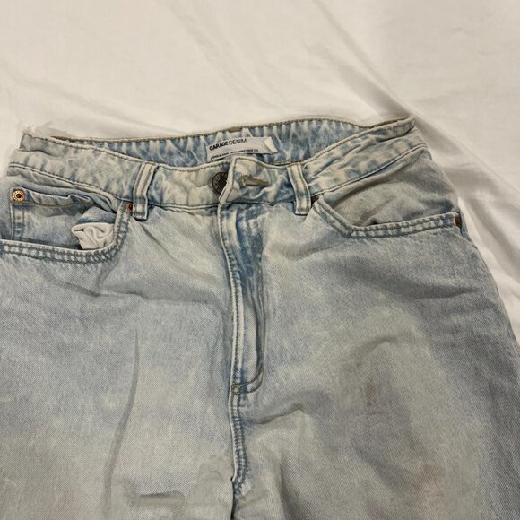 Garage Ripped Distressed Wide Leg Jean (Blue) - Picture 4 of 5
